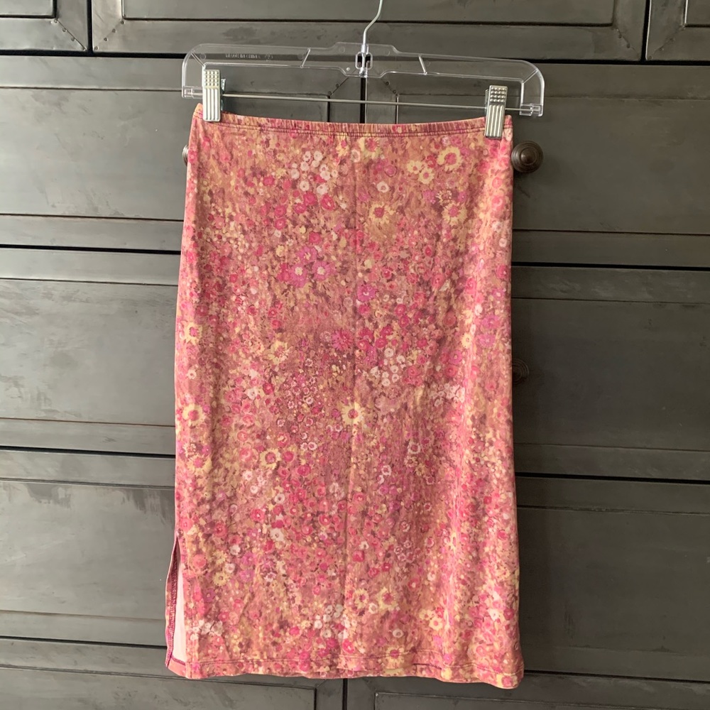 Floral jersey skirt